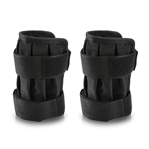 Weighted Wrist and Ankle Bands, 1 Pair Adjustable Ankle Wrist Weight Straps, Leg Arm Hand Cuff Weights with Empty Pocket for Steel Plates(Not Included) Maximum 11lbs, Training