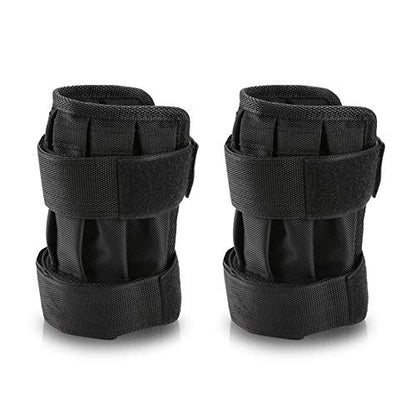 Weighted Wrist and Ankle Bands, 1 Pair Adjustable Ankle Wrist Weight Straps, Leg Arm Hand Cuff Weights with Empty Pocket for Steel Plates(Not Included) Maximum 11lbs, Training