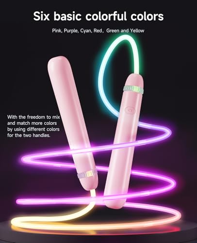 LED Light Up Jump Rope for Kids – Glow, Rechargeable, Exercise - color: Pink