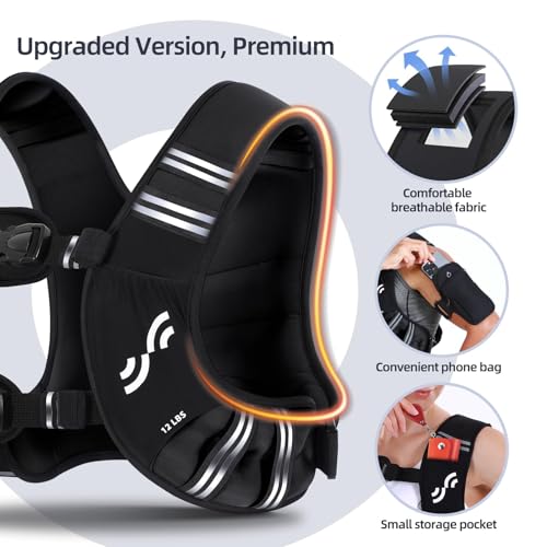 Sportneer 12lb Weighted Vest Agility Ladder Speed Training Set for Women Men, Strength Training for Walking Running Fitness Weight Loss, Footwork Drill for Soccer Football Basketball