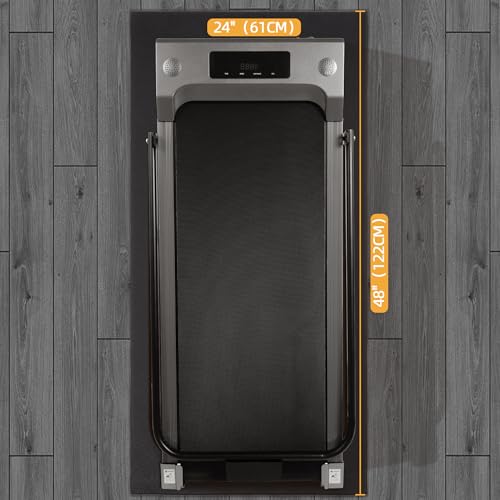 Fitvids High Density 1/4-Inch Thick Gym Equipment Mat, Non-Slip Floor Protection for Heavy Exercise, Treadmill and Bike Mat in Multiple Sizes - size: 24" x 48" (2 x 4FT)