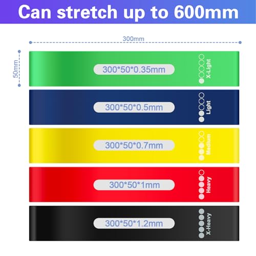 Resistance Bands with Handles Door Anchor Ankle Straps 5 Level Non Slip Booty Bands for Legs Glutes Hips Heavy Duty Physical Therapy Bands for Knee Shoulder Rehab Portable Home Workout Equipment Women