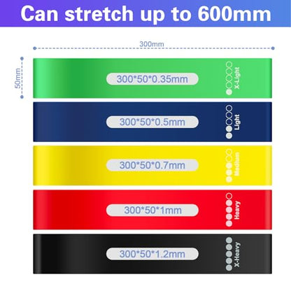 Resistance Bands with Handles Door Anchor Ankle Straps 5 Level Non Slip Booty Bands for Legs Glutes Hips Heavy Duty Physical Therapy Bands for Knee Shoulder Rehab Portable Home Workout Equipment Women