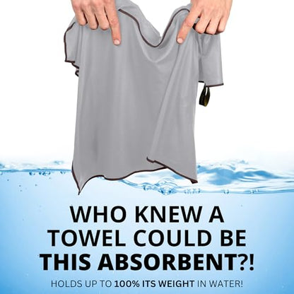 Backpacking Ultralight Quick Dry Microfiber Soft Fast Drying Hand and Face Towel Wash Cloth Camping Yoga Hiking Active Lifestyle (Gray, Medium 16x28) - color: Gray, size: Medium