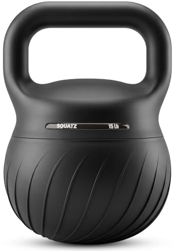 Squatz 15 lb Soft Training Kettlebells for Home Gym, Shock-Absorbing Base, Kettlebell with Extra-Wide Non-Slip Handle, Floor-Safe Design for Strength Workouts and Full Body Conditioning Sessions
