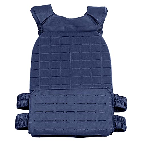 Wolf Tactical Adjustable Weighted Vest for Men & Women - Rucking, Workout, Running, Walking & CrossFit Weight Vest for Strength Training & Fitness - color: Navy Blue