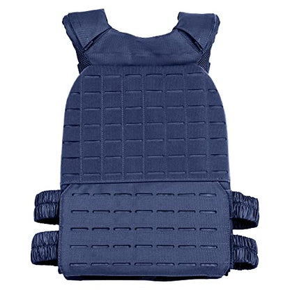 Wolf Tactical Adjustable Weighted Vest for Men & Women - Rucking, Workout, Running, Walking & CrossFit Weight Vest for Strength Training & Fitness - color: Navy Blue