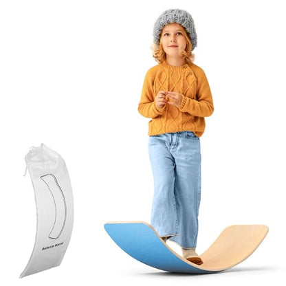 Ultimate Wooden Wobble Balance Board for Kids by bagacootha – Wooden Toddler Toys & Kids Rocker for Endless Play & Imagination | 32" Wobble Balance Board with Felt Base.