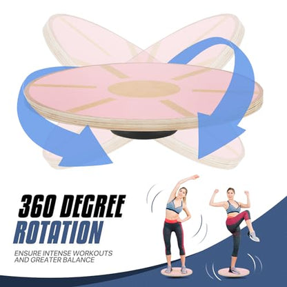 MADOG Wooden Wobble Balance Board for Adults, 15.5" Anti-Skid Sandpaper for Workout Core Trainer Physical Therapy, Home Gym Stability Board