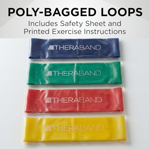 THERABAND Resistance Band Loop, Exercise, Workout, Physical Therapy - color: Yellow/Red/Green/Blue, size: 8 inch