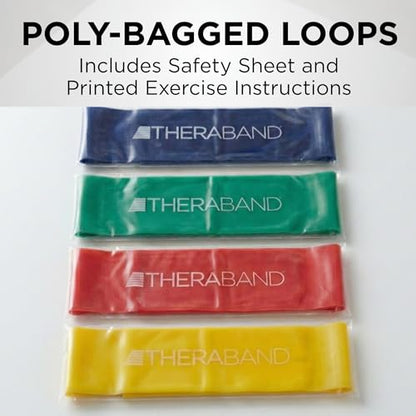 THERABAND Resistance Band Loop, Exercise, Workout, Physical Therapy - color: Yellow/Red/Green/Blue, size: 8 inch