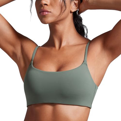 CRZ YOGA Butterbreeze Scoop Neck Sports Bras - color: Grey Sage, size: X-Large