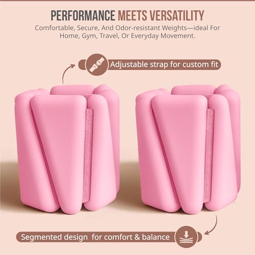 Solaea Adjustable Ankle & Wrist Weights, 4lb Pair for Pilates & Yoga