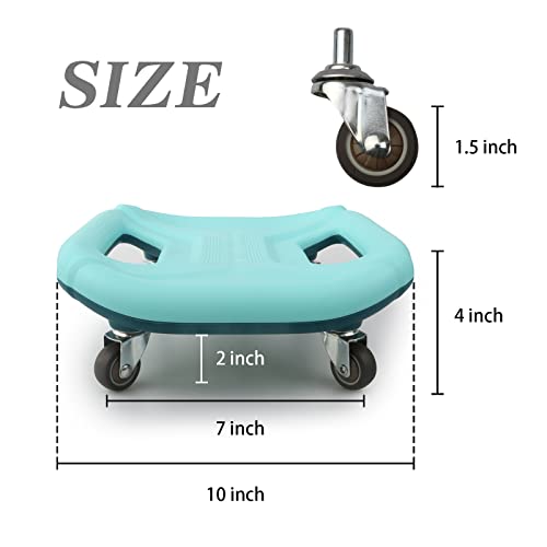 Core Coaster Abdominal Abs Training Machine Equipment, Ab Wheel Roller Exercise for Home Gym, Waist Strength Trainer with a Kneel Mat (Blue)