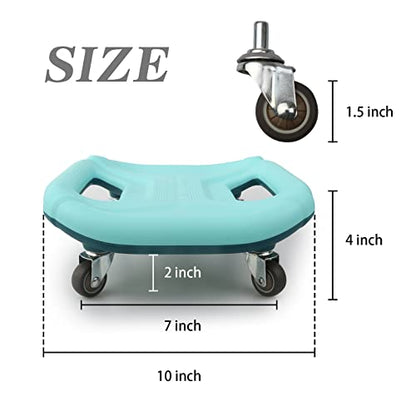 Core Coaster Abdominal Abs Training Machine Equipment, Ab Wheel Roller Exercise for Home Gym, Waist Strength Trainer with a Kneel Mat (Blue)