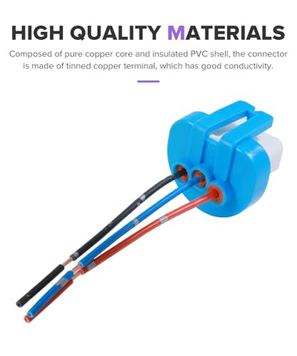 2PCS Headlight Harness,Car Accessories 3 Pin Ceramic Headlight Wiring Harness,Automotive Replacement Electrical Wiring Harnesses,Compatible with Lamps Models of 9007,9004,HB1,and HB5