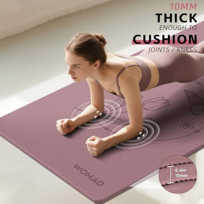 Large 76"x40"x0.4" Yoga Mat - color: Dull Pink
