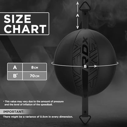 RDX Double End Bag Boxing, 70CM Reflex Speed Ball with 48” Stretchable Bungee Cord, Maya Hide Leather Lightweight Punching Rebound Ball for Striking MMA Muay Thai Training, Home Gym Workouts