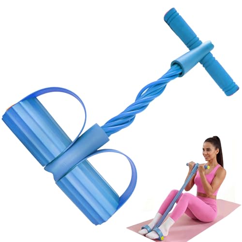 8 Tube Resistance Band with Handles,Multifunction Fitness Equipment,Durable TPE Tension Rope for Full-Body Workout, Abdomen,Waist,Arm,Leg - color: Blue