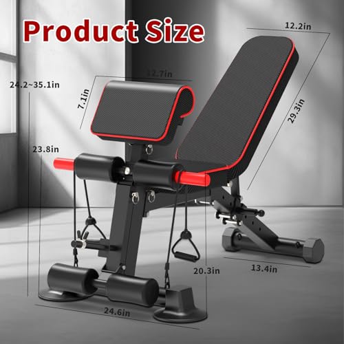 K KiNGKANG Adjustable Weight Bench,1050 lbs Foldable Workout Bench with 8 Back Positions, Incline Decline Flat Exercise Bench for Home Gym Full Body Strength Training