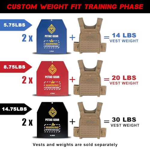 Weighted Vest Adjustable Tactical Weight Vests, Trainer Fitness Strength Endurance Workout Training Vest