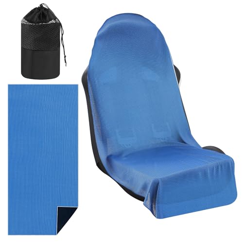 Cooling Car Seat Towel Covers with Storage Bag Seat Post Workout Sweat Washable Cover Non Slip for Car Towel for Dog Pet Workout Outdoor Sport Activitie(Dark Blue) - color: Dark Blue