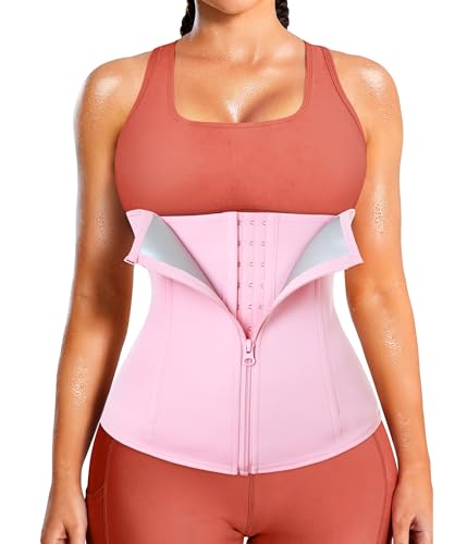 LEINIDINA Waist Trainer for Women Corset Belt Waist Cincher Faja Shapewear - color: Pink, size: Medium