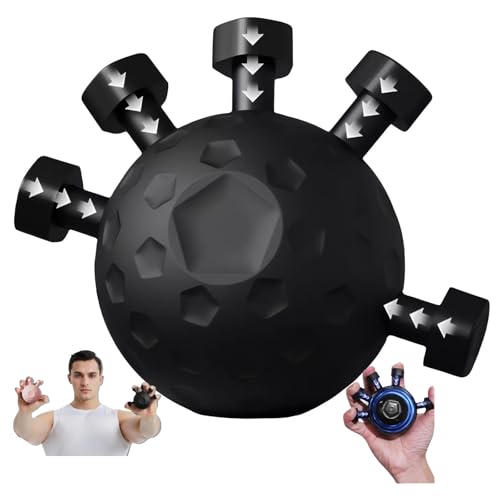 Glitzgrip Arm Builder 2025 New Hand Forearm Ball Strengthener and Finger Grip Exerciser Balls Wrist Strengthening Guitar Finger Gripper Strength Trainer Hand Squeezer Stretcher Extender Workout - color: Black-1PC