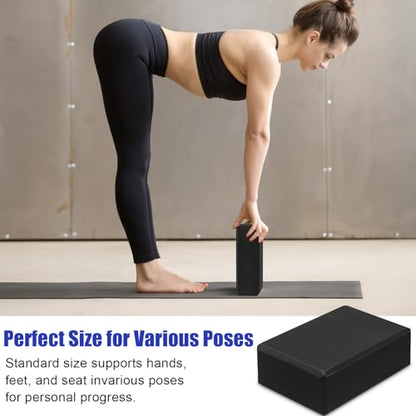 10 Pcs Pilates Ring Blocks Set for Women Home Yoga Equipment Accessories Pilates Ring Circle and Ball Workouts Gift Include Ball Yoga Circle Resistance Bands Block Straps Gym Bag - color: Black