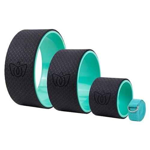 Florensi Yoga Wheel (3-Pack) - Back Stretcher and Back Roller for Back Pain, Yoga Roller for Muscle Relaxation, Pain Relief, Cracking and Popping
