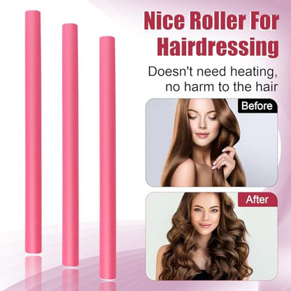 30Pcs Heatless Hair Curlers 7”x0.39“ Flexi Rods for Short Medium Long Hair - color: 7" x 0.39"