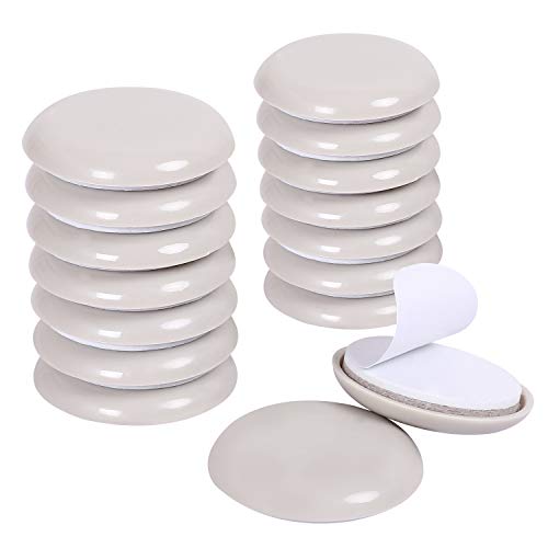 Ezprotekt 16 Pack Self-Stick Furniture Chair Leg Sliders for Carpet, 2-1/8" Self-Adhesive Round Furniture Movers Sliders, Carpet Chairs Furniture Glides, Carpet Moving Sliders Easily Move (Beige) - color: Beige, size: 2 1/8"