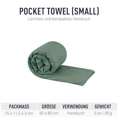 Sea to Summit Portable Pocket Towel for Camping, Gym, and Travel - color: Sage, style: Small