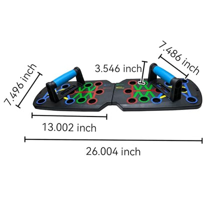 Push Up Board for Home Workout, Multifunctional 28 in 1 Foldable Pushup Station with Non-Slip Mat, Resistance Bands & Storage Bag. Perfect All-in-One Strength Training Equipment for Chest, Arms, Core, and Back, Compact Gym Gear for Men & Women
