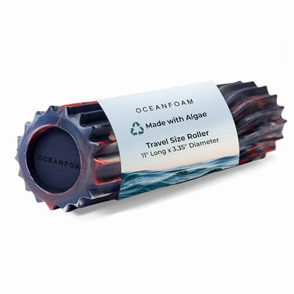 Oceanfoam Ripple Small Foam Roller (Red, Dark Navy & Natural Marbled) - color: Red, Dark Navy & Natural Marbled