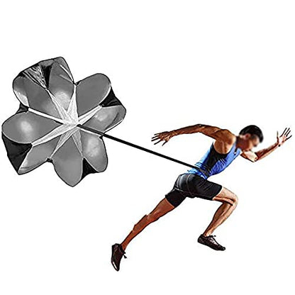 Resistance Parachute Running Umbrella, Speed Resistance Training Parachute Equipment, Resistance Training Tool, with Adjustable Belt/Carry Bag(Color:Black) - color: Black