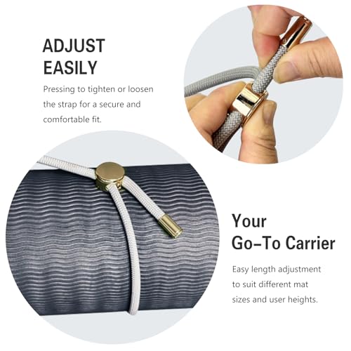 DAOSUN Yoga Mat Strap - 8MM Adjustable Paracord Carrier for Carrying Yoga Mats, Camping Pads & Blankets (Strap Only)