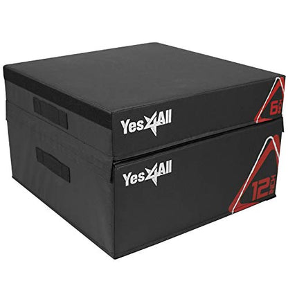 Yes4All Adjustable Soft Plyo Box, Jumping Trainer - For Plyometric Exercises and Conditioning, Multiple Height Variations