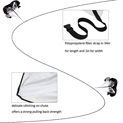 Running Speed Training Umbrella, 56 inches Resistance Parachute with Adjustable Waist Belt, Speed Chute and Fitness Explosive Power Training Umbrella, Soccer Trainer, for Kids Youth and Adults