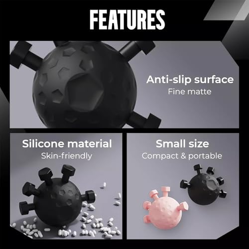 Glitzgrip Arm Builder 2025 New Hand Forearm Ball Strengthener and Finger Grip Exerciser Balls Wrist Strengthening Guitar Finger Gripper Strength Trainer Hand Squeezer Stretcher Extender Workout - color: Black-2PC
