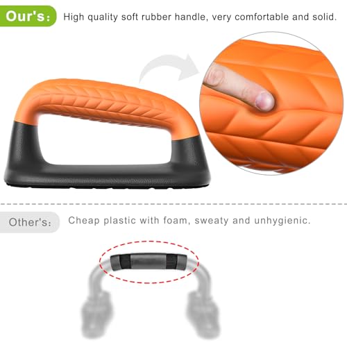SELEWARE Push Up Bars Pushup Stands Push Up Handles w/Soft Rubber Handles - color: A: Black & Orange