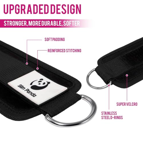 Ankle Strap for Cable Machine,Ankle Cuff for Kickbacks, Booty Hip Abductors,Glute Workouts, Leg Extensions, Curls for Men and Women, Adjustable with Double D-Rings