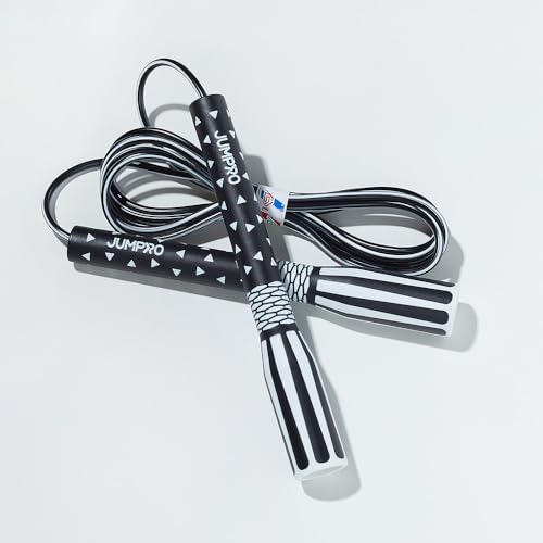 Skipping Jump Rope for Fitness Workout - Light Weight, Adjustable, Tangle Free, Excellent line control for Cardio Boxing, CrossFit, Training Exercise All Ages and Gender ( Special Luxury, KA-220, Made in Korea) - color: Triangle Black