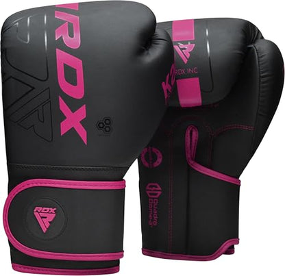 RDX Boxing Gloves, Pro Training Sparring, Maya Hide Leather, Muay Thai MMA Kickboxing, Men Women Adult, Heavy Punching Bag Focus Mitts Pads Workout, Ventilated Palm, Multi Layered, 8 10 12 14 16 18 Oz - color: PINK, size: 16 OZ