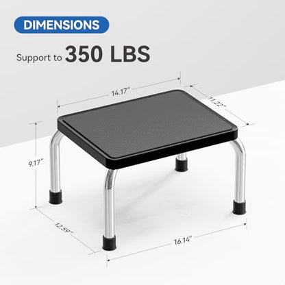 Step Stool, Heavy-Duty Steel Legs, 350 lb Capacity, Comfortable Non-Slip Rubber seat Cushion, Non-Slip Rubber feet，Anti-Skid Bathroom Stool for Children, Elderly, Kitchen, Home Use