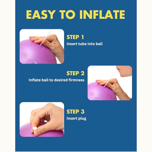 ProBody Pilates Exercise Balls Physical Therapy - 9 Inch Small Exercise Ball for Between Knees for Rehab, Barre, Core, Stability & Yoga