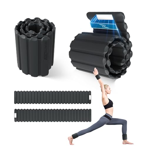 Wrist and Ankle Weights for Women & Men 2 Pack (1lb Each), Adjustable Silicone Wearable Arm & Leg Weights for Pilates, Gym, Yoga, Cardio, Strength Training - color: Magnetic Black