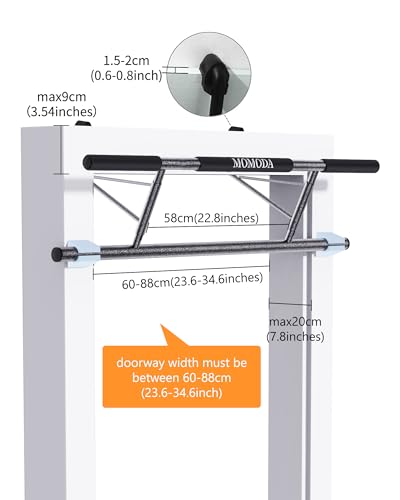 MOMODA Doorway Pull Up Bar, Home Gym Fitness Chin-Up Bar for Door Frame