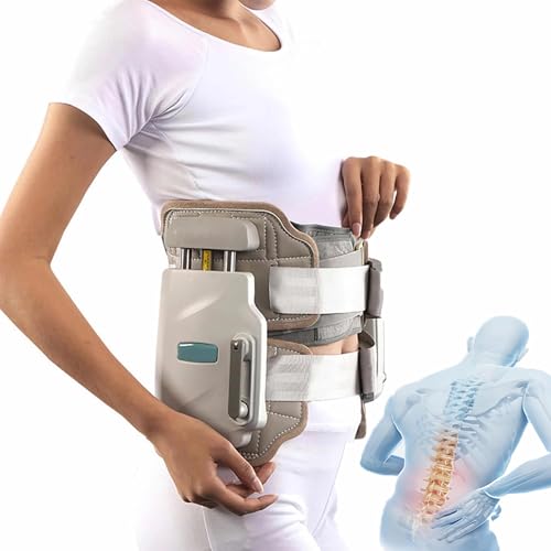 Portable Lumbar Traction Device for Lower Back Pain Relief, Decompression Belt with Bilateral/Unilateral Modes, Adjustable Spinal Stretcher for Herniated Disc, Sciatica & Scoliosis,Home Use for Waist