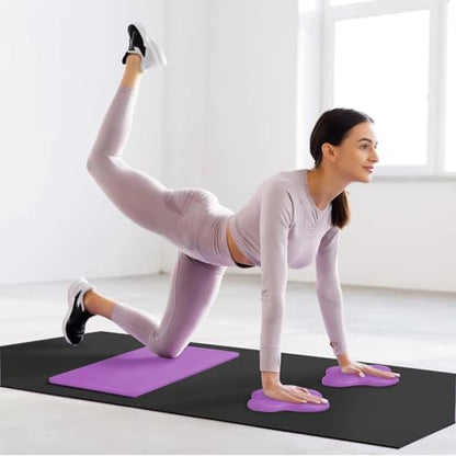 Yoga Knee Support Pad for Women Pilates Kneeling Cushion | Elbows Wrist Hands Head Foam Extra Thick Men Exercise Knees Pads Set of 6 Pieces - color: Purple